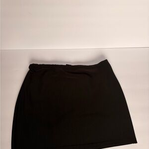 Black Mini Skirt with Built-In Thong Shorts – Size M